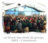 2003 – Le forum des chefs de groupe Scouts de France