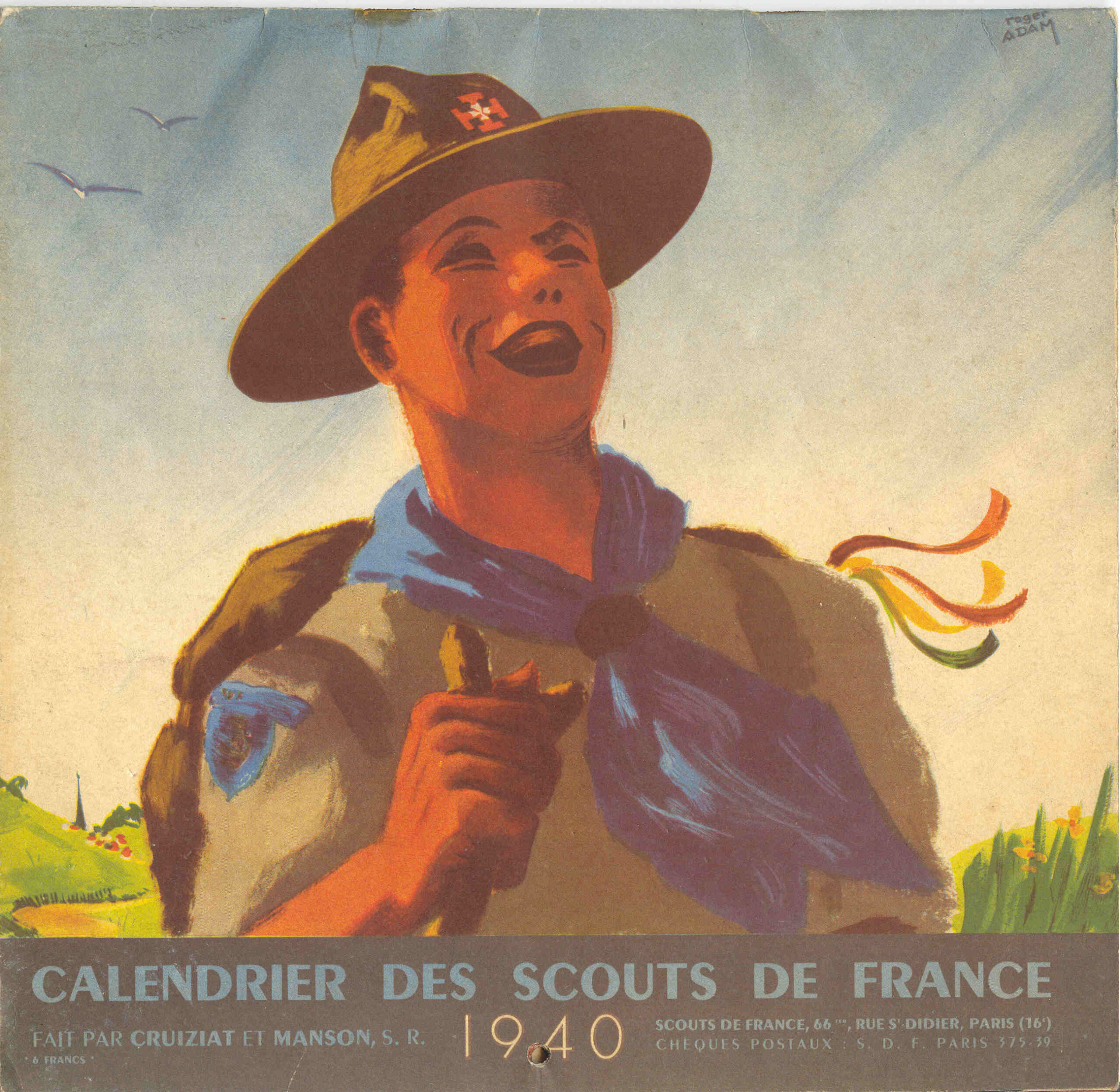 Les couvertures des calendriers Scouts de France de 1937 à 1964