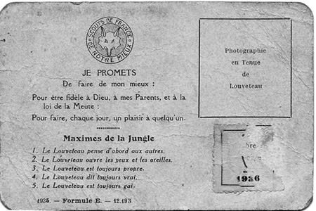 carte louveteau 1936 (verso )