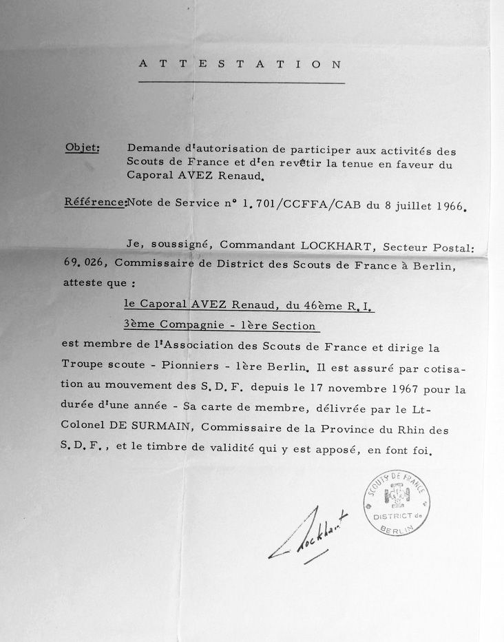 laissez-passer permanent du Chef scout