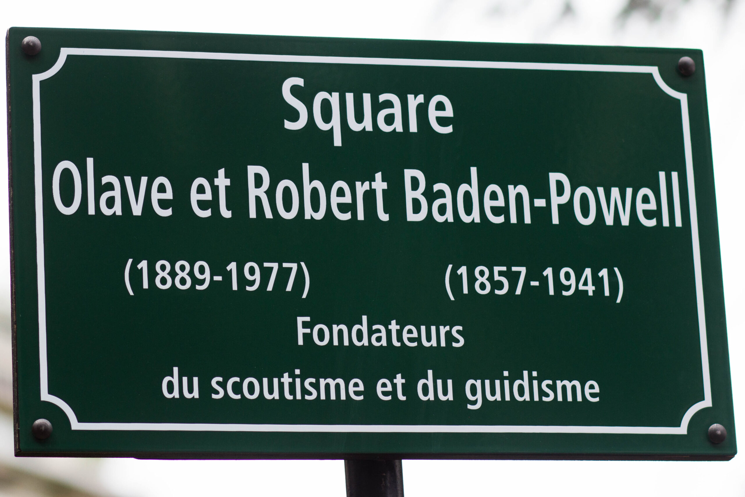 Inauguration du square Olave et Robert Baden Powell