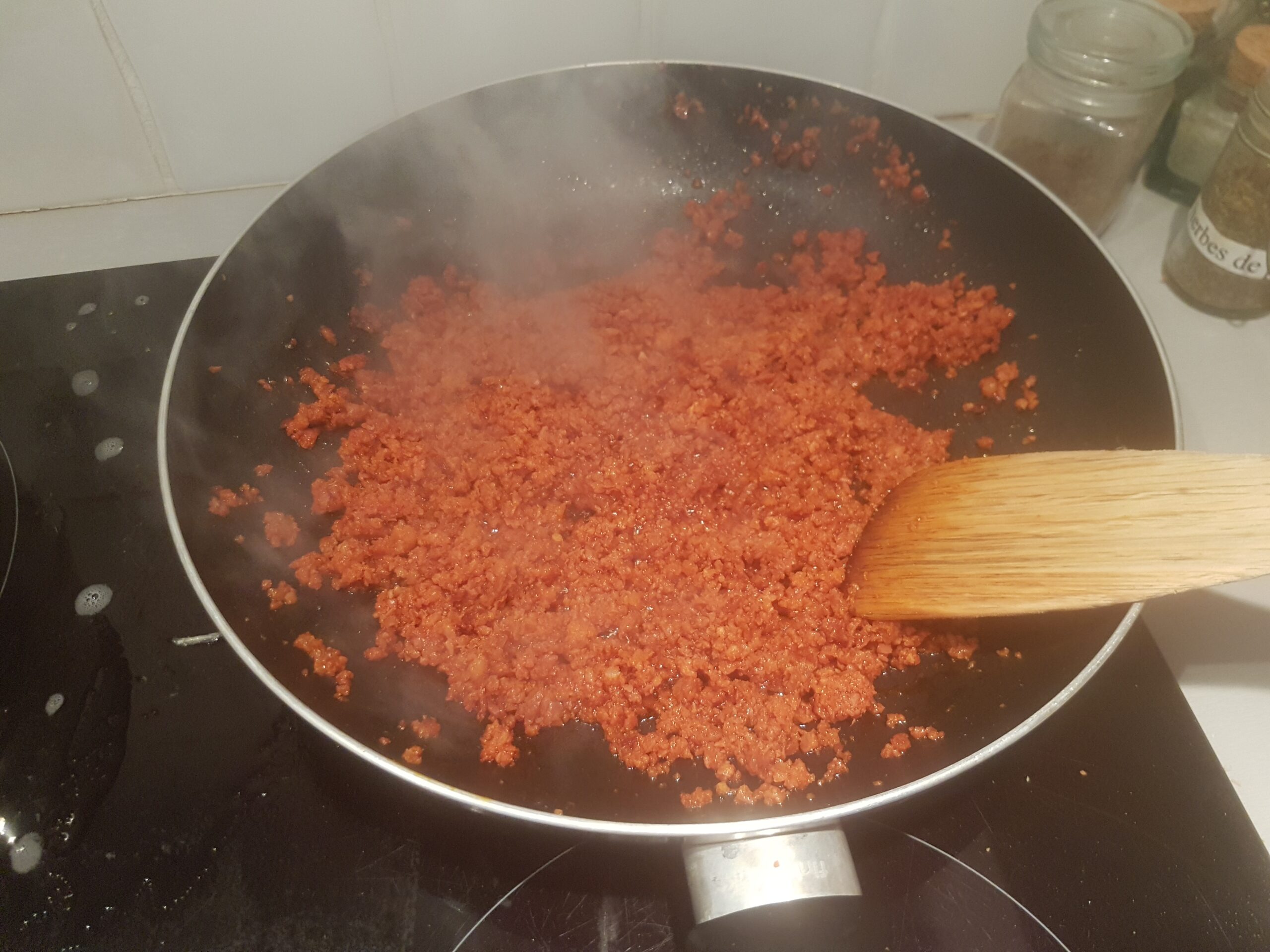 Pâtes sauce chorizo