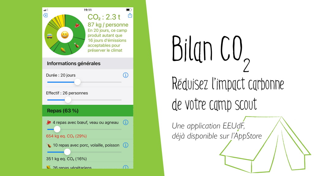 Évalue les émissions de CO2 de ton camp sur ton smartphone